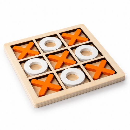 Tabletop Mini Bowling Game Set — Cream & Coral Pins with Blue and Yellow Balls