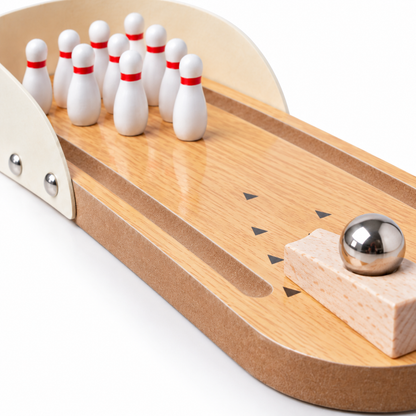 🎳 Mini Desktop Bowling Game | Wooden Lane | Fun Anywhere