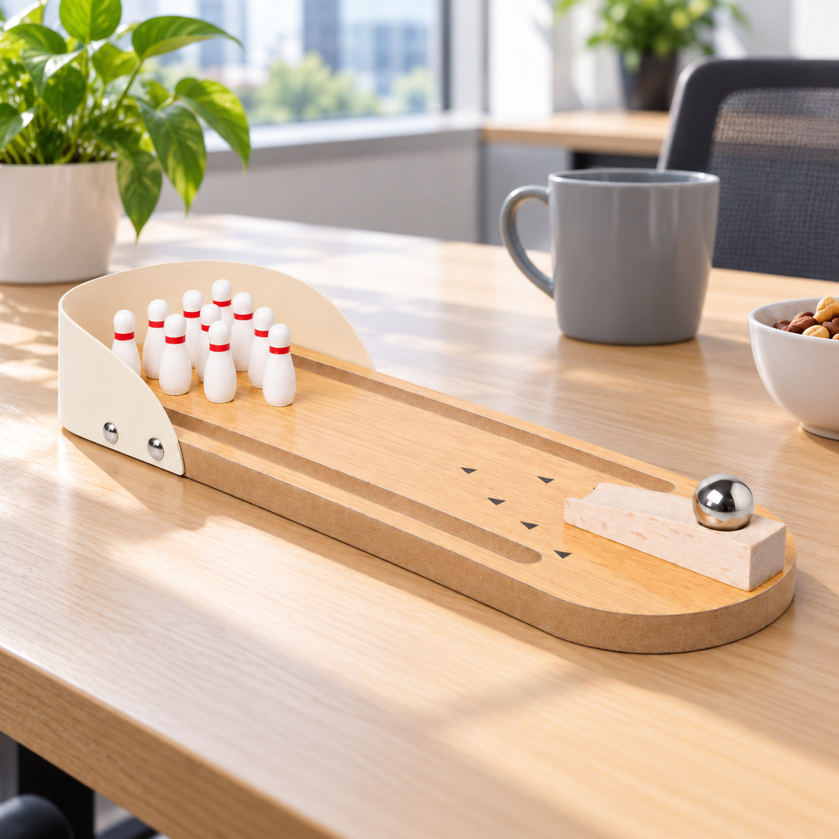 🎳 Mini Desktop Bowling Game | Wooden Lane | Fun Anywhere