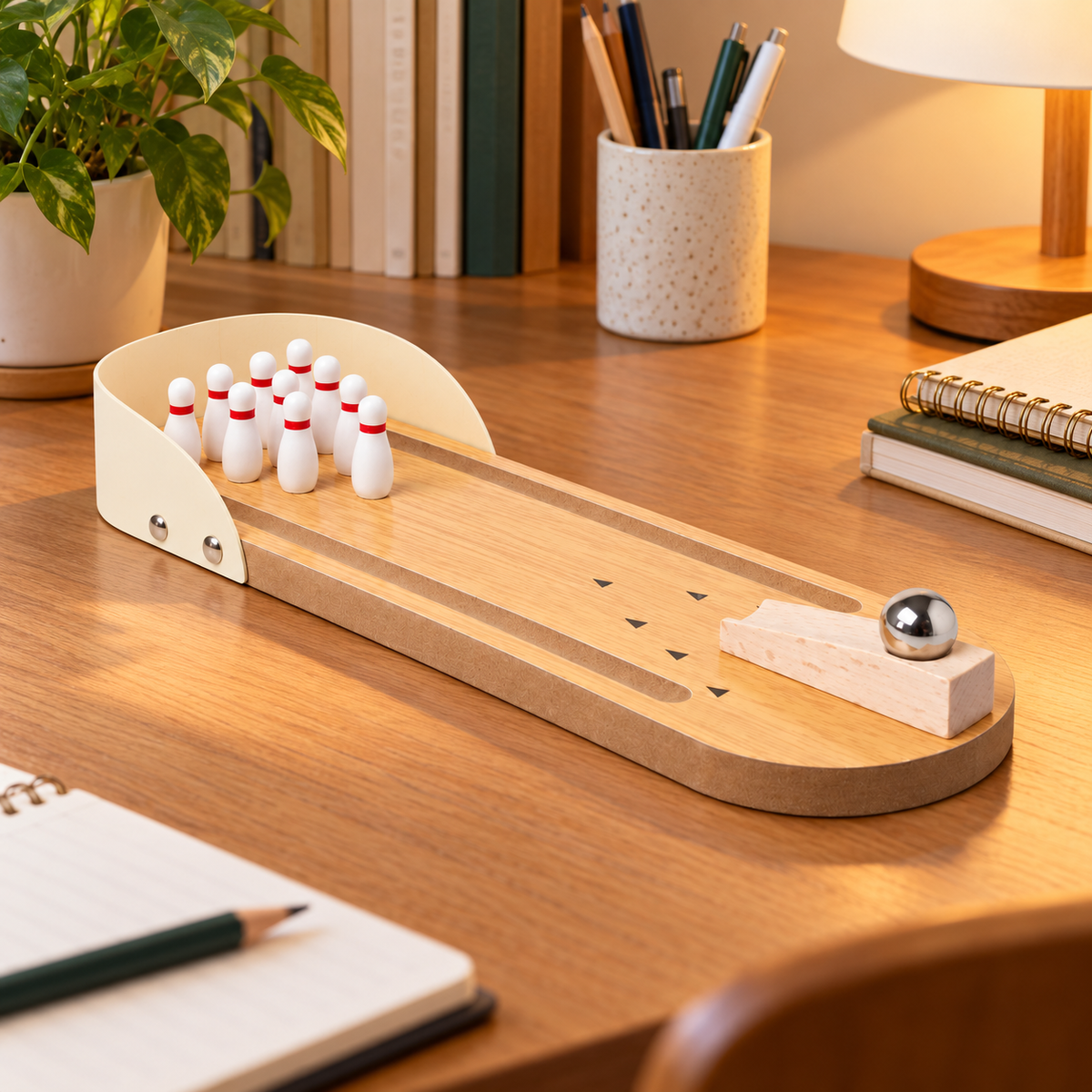 🎳 Mini Desktop Bowling Game | Wooden Lane | Fun Anywhere