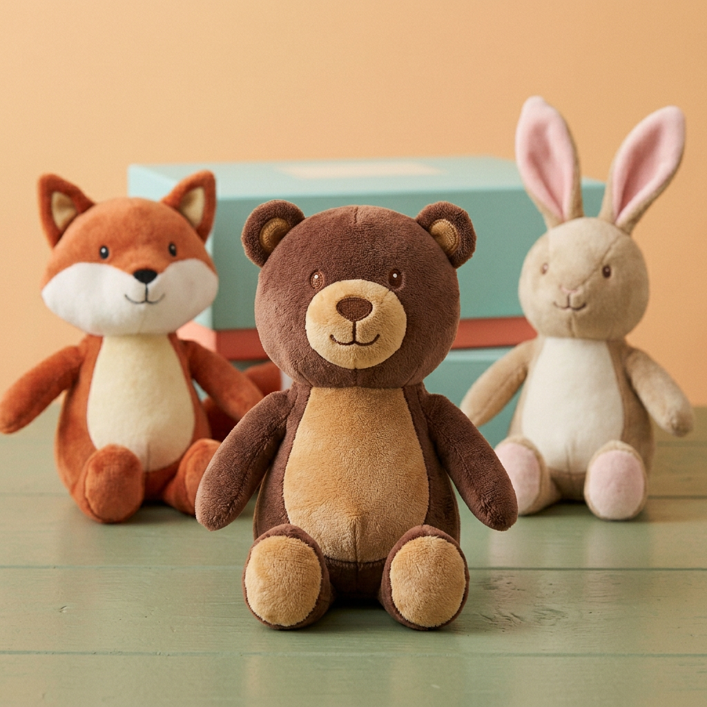 Brown bear plush tan muzzle belly and paws detail