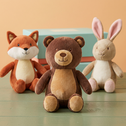 Brown bear plush tan muzzle belly and paws detail