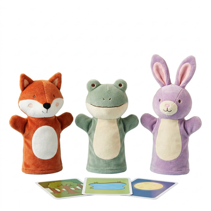 Animal puppet set on pure white background