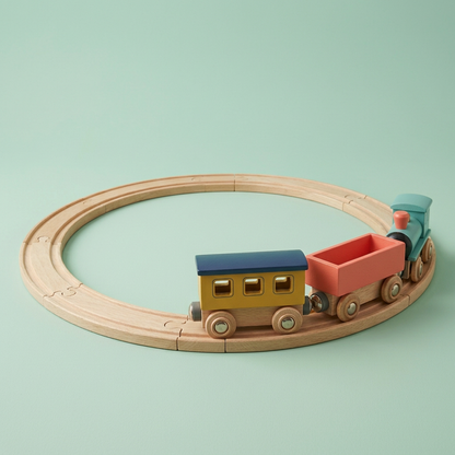 Yellow passenger carriage and coral wagon details