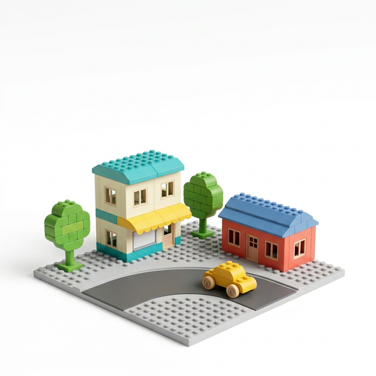 City building set concept on white background