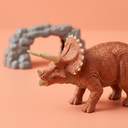 Terracotta triceratops frill and horn details